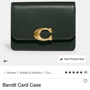 Coach Bandit Card Case Brass/Amazon Green Wallet